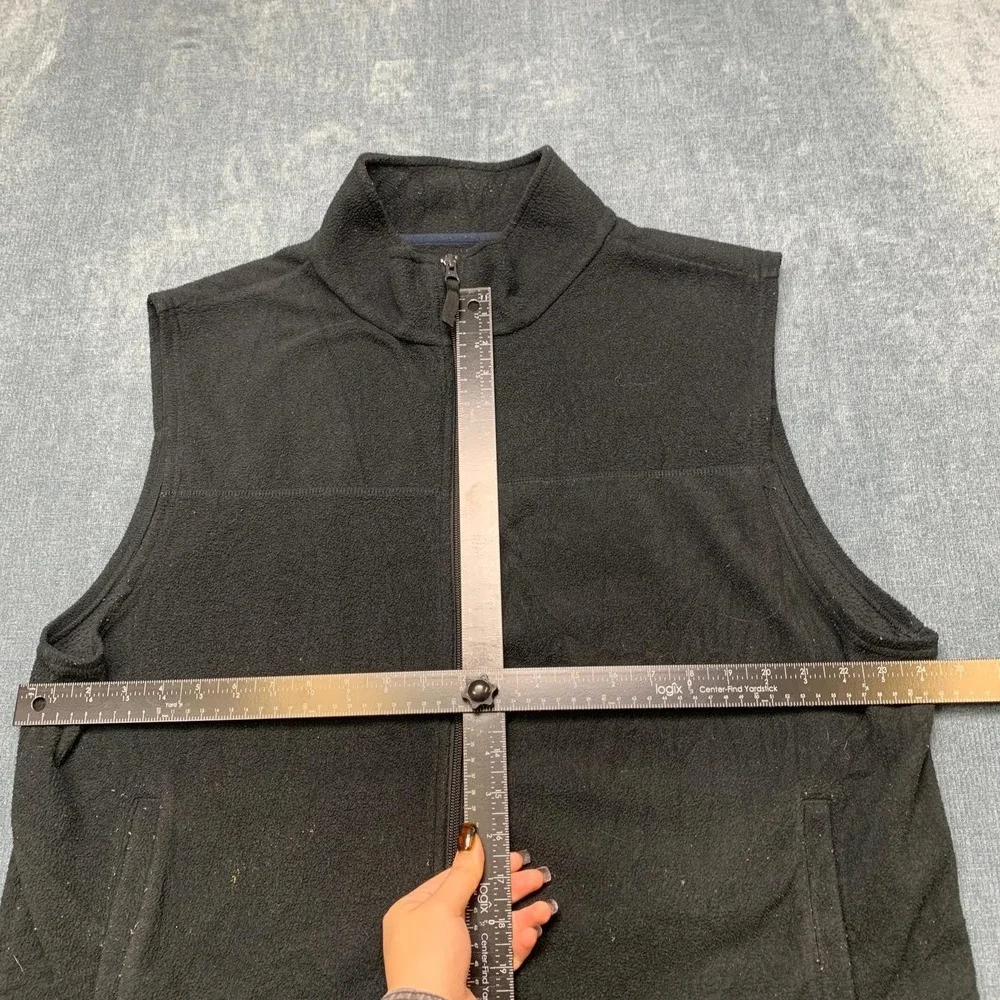 Caribou Creek Vest Mens Large Black Fleece Full Zip Mock Neck Hiking Outdoor